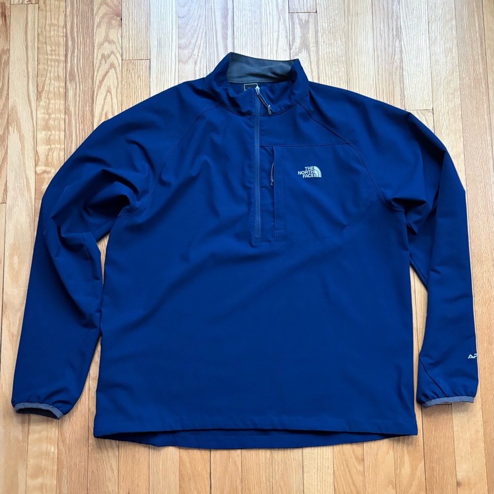 The North Face Men’s 1/2 Zip Apex Soft Shell Pullover Large Blue Solid